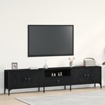 Meuble TV vidaXL avec tiroir Noir Chêne 200x25x44 cm Bois d'ingénierie