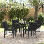 vidaXL Ensemble de salle à manger pour jardin 5 Pièces Noir Poly rotin