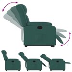 vidaXL Fauteuil inclinable électrique vert foncé tissu