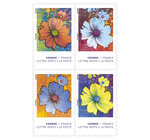 Carnet 12 timbres - Fleurs Cosmos - Lettre Verte