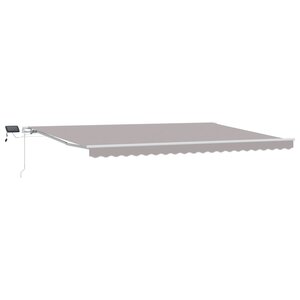 vidaXL Auvent Rétractable with Manuel 500 × 350 cm Gris clair