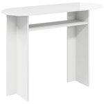 vidaXL Table console avec stockage Blanc brillant 100 x 39 5 x 75 cm