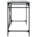 Bureau table poste de travail meuble d'ordinateur informatique étude sonoma 100 x 50 x 75 cm bois d'ingénierie et fer gris 02_0023938