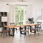 vidaXL Dessus de table marron clair bois chêne massif rectangulaire