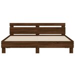 vidaXL Cadre de lit avec LED sans matelas chêne marron 180x200 cm