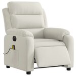 vidaXL Fauteuil inclinable de massage électrique crème velours
