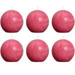 Bolsius bougie rustique 6 pcs 80 mm fuchsia