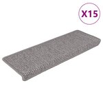 vidaXL Tapis d'escalier autocollants 15 Pièces 65x21x4 cm Argenté