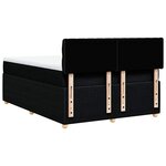 vidaXL Sommier à lattes de lit avec matelas Noir 140x190 cm Tissu