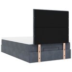 vidaXL Cadre de lit ottoman avec matelas gris foncé 120x190 cm velours