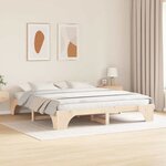 vidaXL Cadre de lit Pin massif 207 x 187 x 30 cm Bois massif en pin