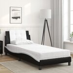 vidaXL Cadre de lit sans matelas Zadar noir et blanc 90x200 cm similicuir