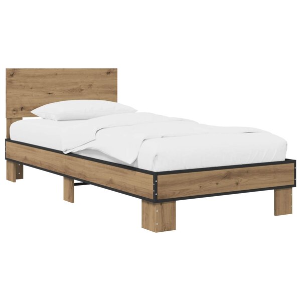 vidaXL Cadre de lit avec tête de lit Chêne artisanal 80 x 200 cm