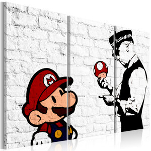 Tableau - mario bros (banksy) l x h en cm 90x60