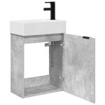 vidaXL Meuble de salle de bain avec robinet Gris béton