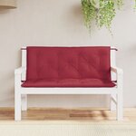 vidaXL Coussins de banc de jardin 2 Pièces rouge bordeaux tissu Oxford