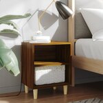 vidaXL Table de chevet avec pieds en bois Chêne marron 40x30x50 cm
