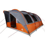 vidaXL Tente familiale tunnel 7 personnes gris et orange imperméable