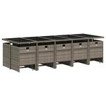 vidaXL Ensemble à manger de jardin 15 Pièces coussins gris résine tressée