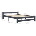 vidaXL Cadre de lit sans matelas gris foncé pin massif 180x200 cm