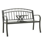 vidaXL Banc de jardin avec table Gris 120 cm Acier