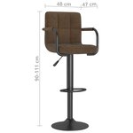 vidaXL Tabourets de bar lot de 2 marron tissu