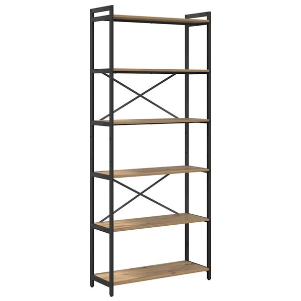 vidaXL Bibliothèque chêne artisanal 80 x 30 x 188 cm Bois d'ingénierie