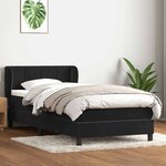 vidaXL Sommier à lattes de lit avec matelas noir 90x220 cm velours
