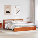 vidaXL Cadre de lit Cire marron 180 x 200 cm Bois de Pin Massif
