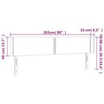 vidaXL Tête de lit à LED Taupe 203x16x78/88 cm Tissu
