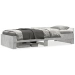 vidaXL Cadre de lit sans matelas gris béton 90x200cm bois d'ingénierie