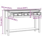 vidaXL Table d'appoint avec tiroir Blanc 114 x 34 5 x 73 cm Pin massif