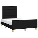 vidaXL Cadre de lit avec tête de lit noir 120x190 cm tissu