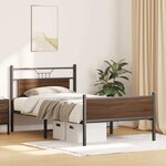 vidaXL Cadre de lit sans matelas chêne marron 107x203 cm