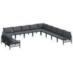 vidaXL Ensemble de canapé de jardin 11 Pièces Anthracite Acier