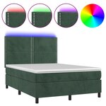 vidaXL Sommier à lattes de lit matelas et LED Vert foncé 140x200 cm