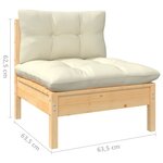 vidaXL Salon de jardin 13 Pièces avec coussins crème Bois de pin solide