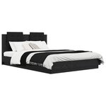 vidaXL Cadre de lit avec tête de lit Bois Ancien 140 x 200 cm