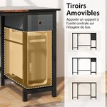 Bureau de 140 cm poste de travail informatique moderne avec 2 tiroirs crochet de suspension étagère de rangement 140 x 60 x 75 cm marron rustique et noir 20_0007993