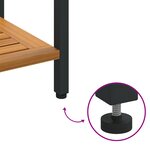 vidaXL Table extérieure Naturel & Noir 35x80x75 cm en Bois et Acier