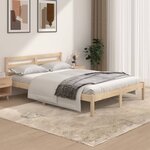 vidaXL Cadre de lit bois de pin massif 135x190 cm double