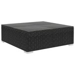 vidaXL Salon de jardin 8 Pièces avec coussins résine tressée noir