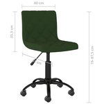 vidaXL Chaises pivotantes à manger lot de 4 Vert foncé Velours