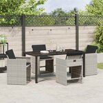 vidaXL Ensemble de salle à manger pour jardin Pliant 5 Pièces Gris clair