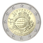2 euros commémorative Slovénie 2012 - 10 ans de l'Euro.