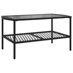 vidaXL Salon de jardin 4 Pièces avec coussins noir résine tressée