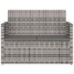 vidaXL Banc de jardin avec coussins Gris 105 cm Résine tressée