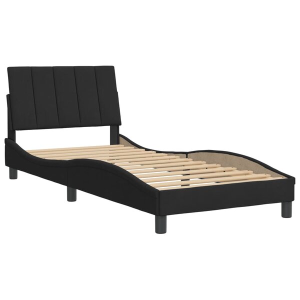 vidaXL Cadre de lit avec tête de lit Noir 90x200 cm Velours