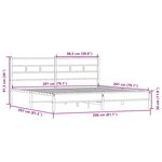vidaXL Cadre de lit en métal sans matelas chêne sonoma 200x200 cm