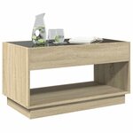 vidaXL Table basse avec LED infini chêne sonoma 90x50x50 cm
